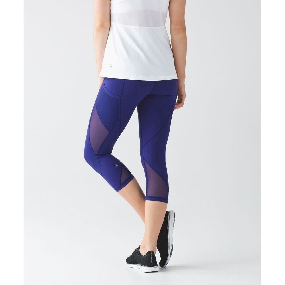 lululemon Fast As Light Crop Leggings. Emperor Blue.Womens. Sz 8